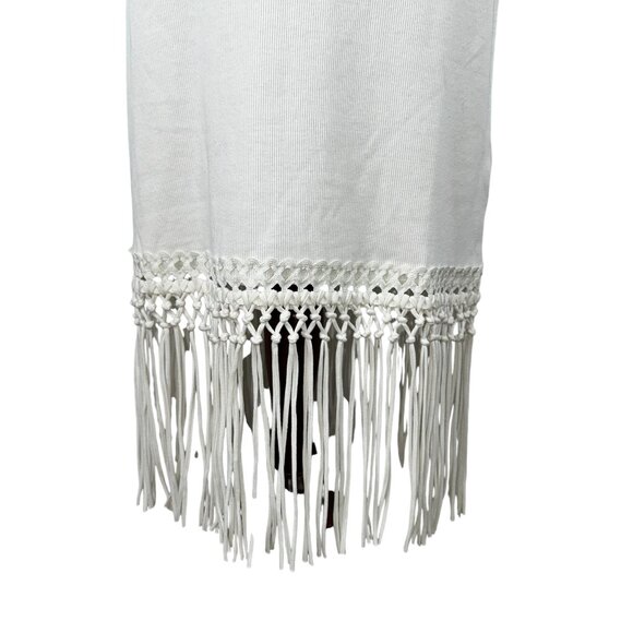 NWT FRENCH CONNECTION Summer White Tank Midi Dress with Crochet Trim Fri… - Picture 10 of 12